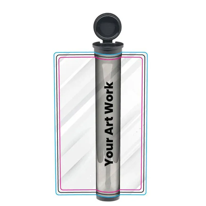 116mm Blunt Tube, with Printed Sticker and Application of sticker! Black Tubes-Custom Print Stickers