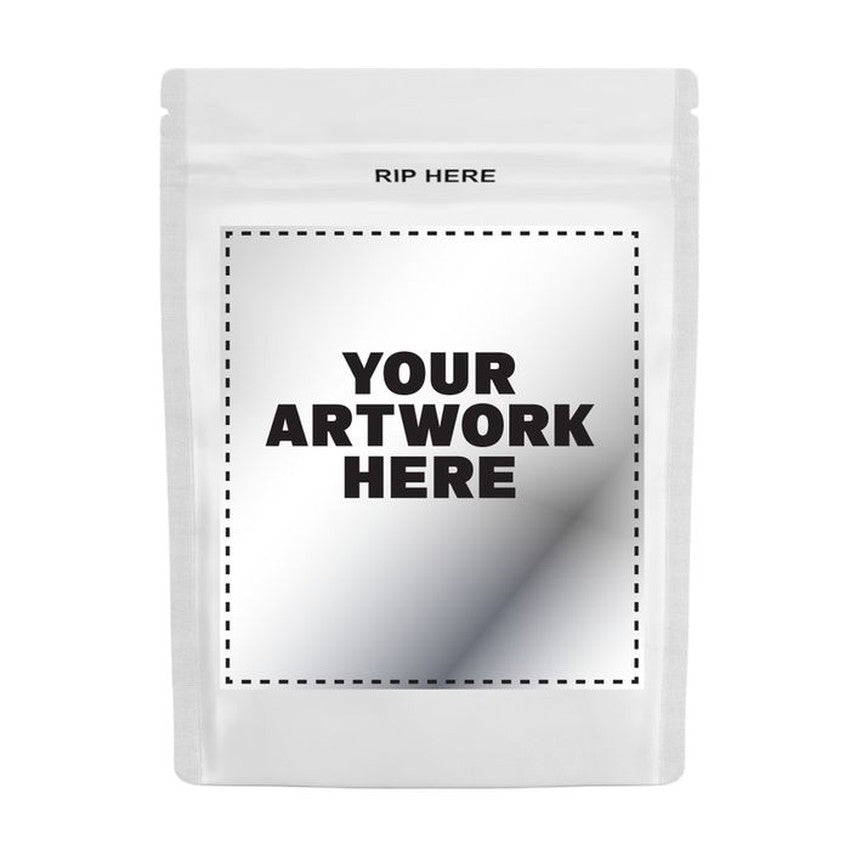 1/8 Oz Mylar Bag With Printed Sticker And Application Of Sticker-Mylar Smell Proof Bags