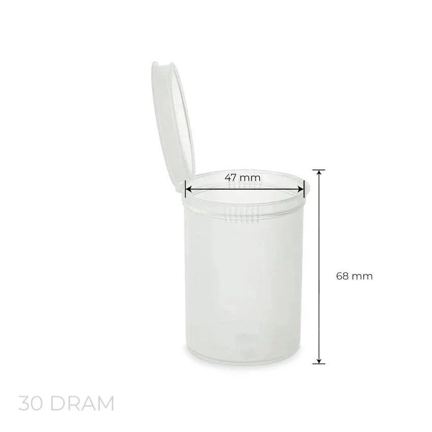 30 Dram Pop Top Vial - 1/4 Oz - Clear - (160 Count)-Pop Top Vials