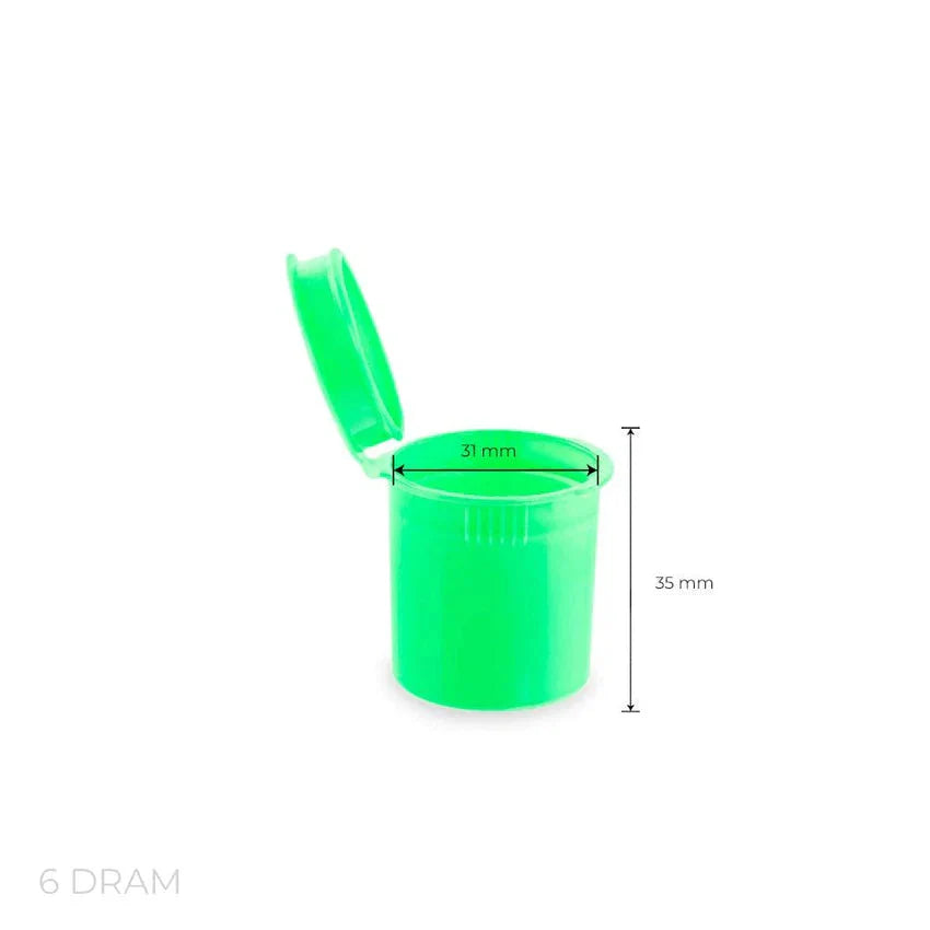6 Dram Pop Top Vial - Green - Child Resistant (600 Count)