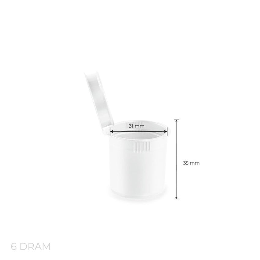 6 Dram Pop Top Vial - White - (600 Count)-Pop Top Vials