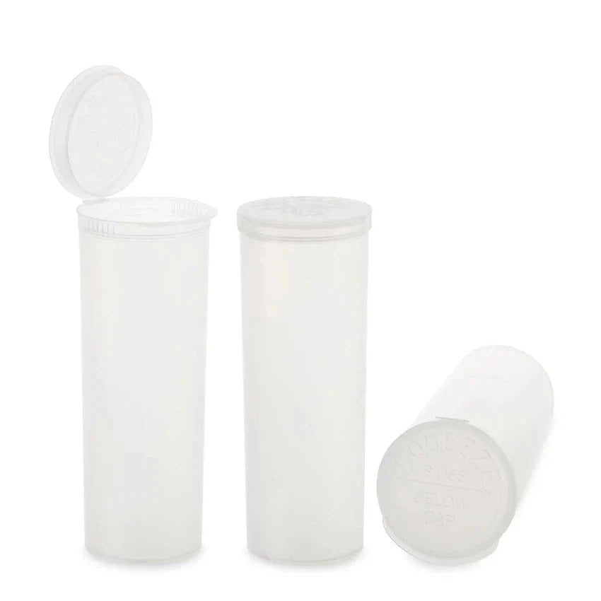 60 Dram Pop Top Vial - 1/2 Oz - Clear - (75 Count)-Pop Top Vials