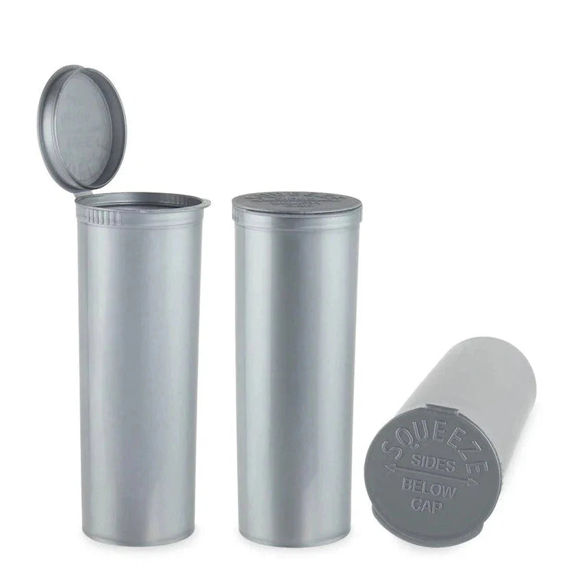 60 Dram Pop Top Vial - 1/2 Oz - Silver - (75 Count)-Pop Top Vials