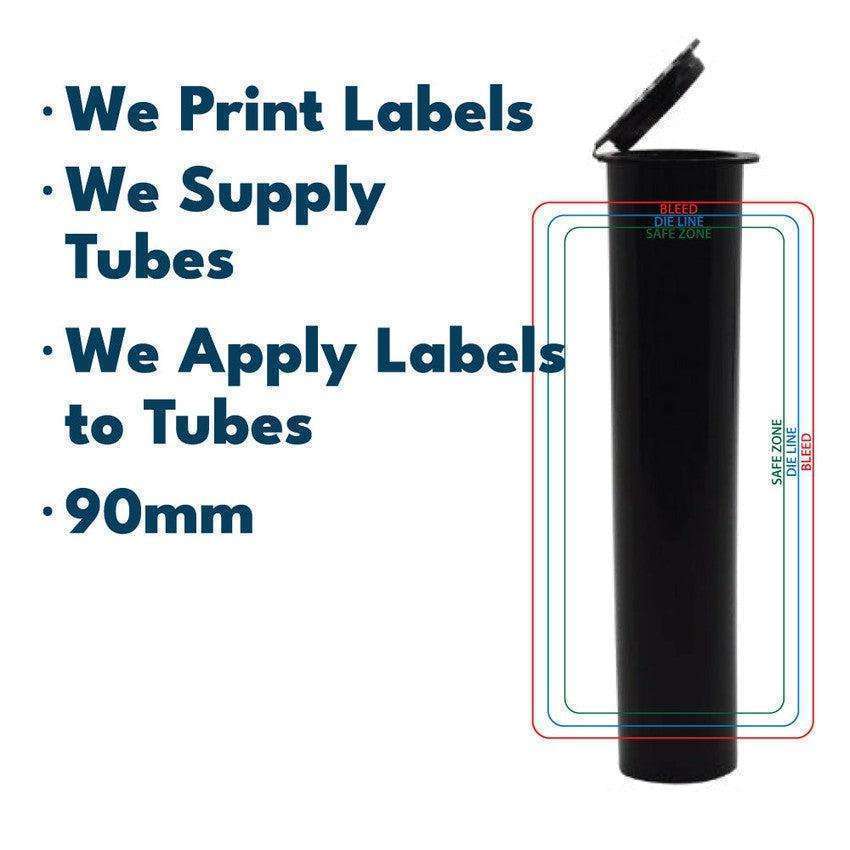 90mm or 116mm Tube with Label Applied