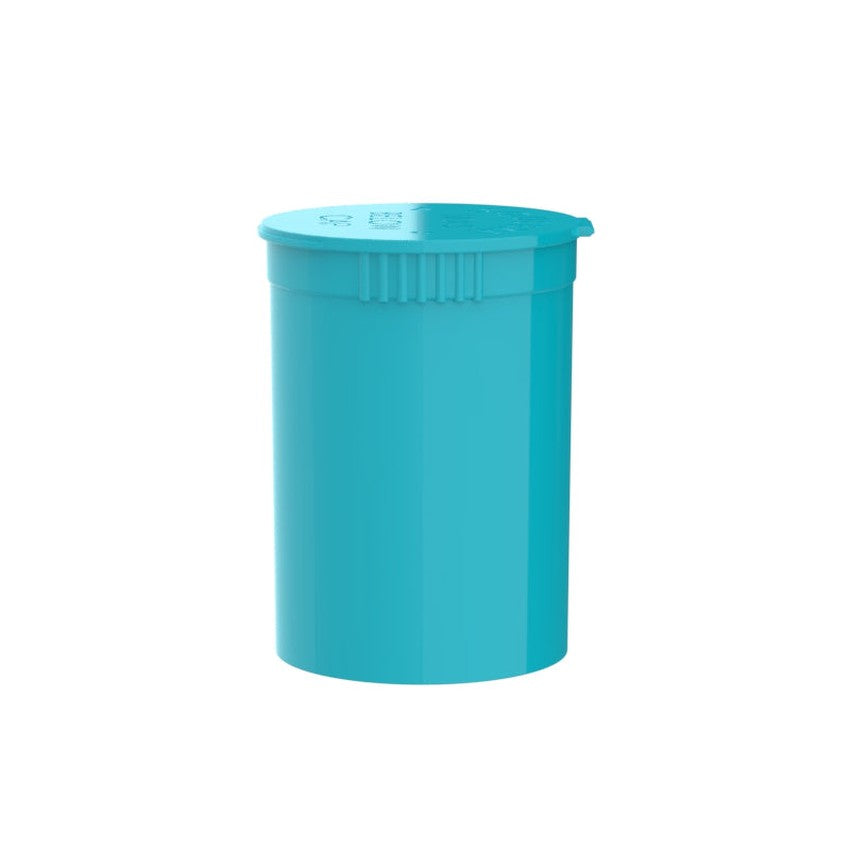 Intertech 30 Dram Pop Top Vial - 1/4 Oz - Aqua - (9,792 Count Per Pallet)-Pop Top Vials