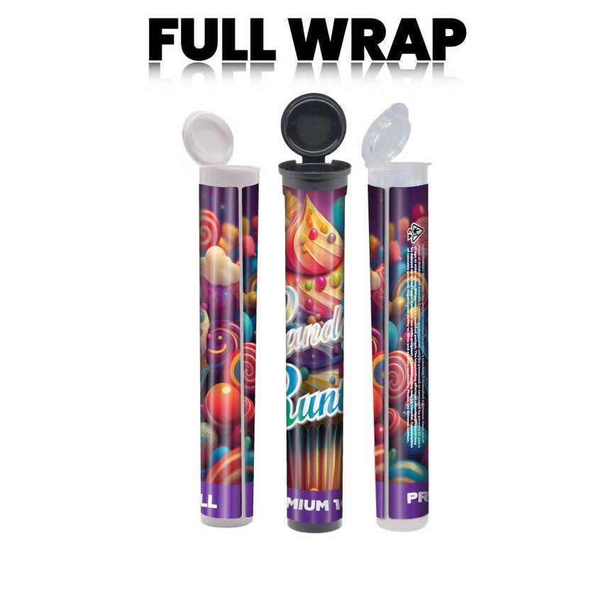 Michigan Pre-Designed 116mm Black Blunt Tube, with Sticker Applied!-Custom Print Stickers