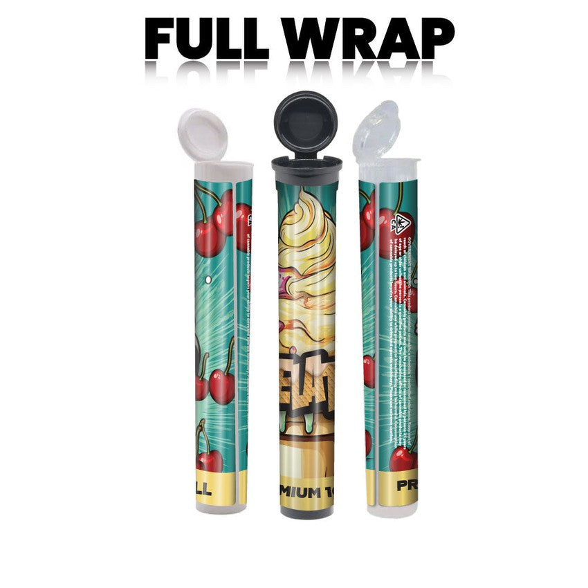 Michigan Pre-Designed 116mm Black Blunt Tube, with Sticker Applied!-Custom Print Stickers