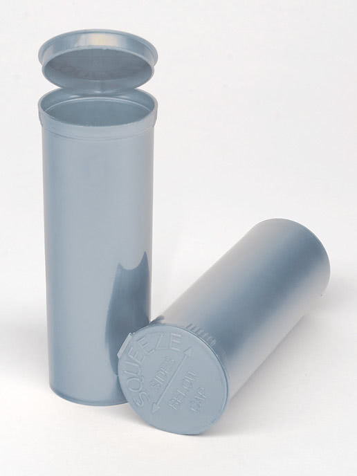 MJ 60 Dram Pop Top Vial - 1/2 Oz - Child Resistant - Silver - Opaque (75 Count)-Pop Top Vials