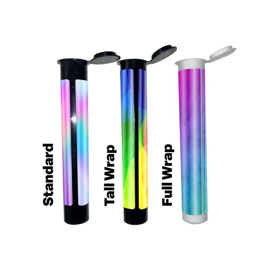 White 116mm Blunt Tube, with Printed Sticker and Application of sticker!-Custom Print Stickers