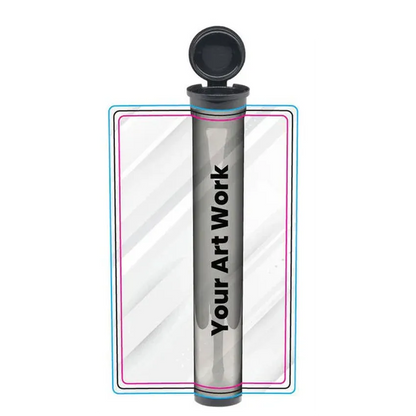 116mm Blunt Tube, with Printed Sticker and Application of sticker! Black Tubes-Custom Print Stickers