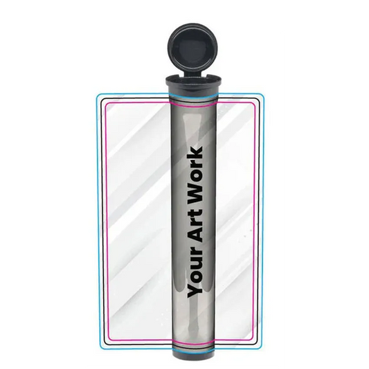 116mm Blunt Tube, with Printed Sticker and Application of sticker! Black Tubes-Custom Print Stickers