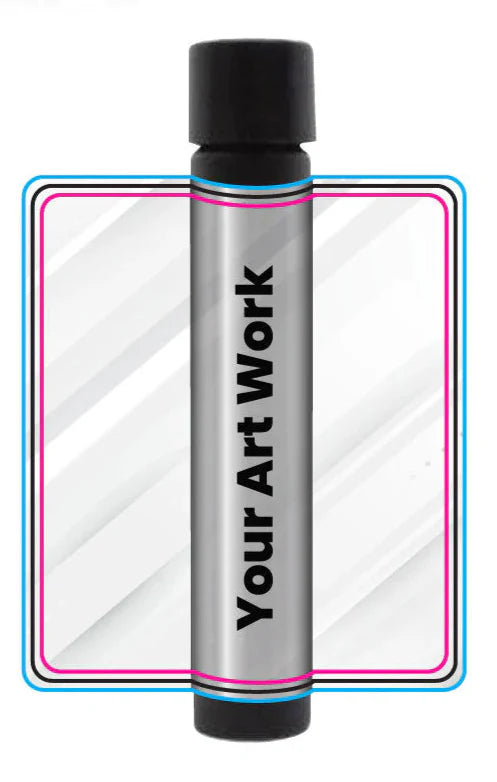 116mm Glass Tube, Printed Sticker, and Application of Sticker On Glass Blunt Tubes-Custom Print Stickers