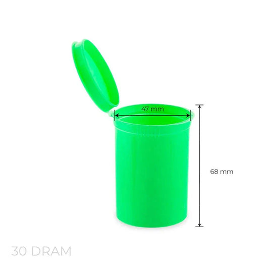 30 Dram Pop Top Vial - 1/4 Oz - Green - (160 Count)-Pop Top Vials