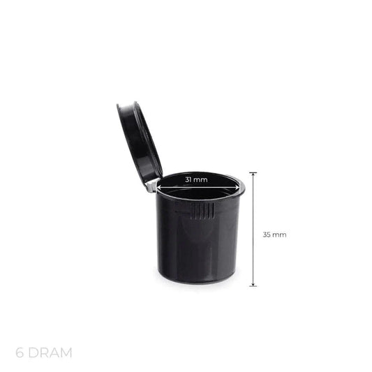 6 Dram Pop Top Vial - Black - (600 Count)-Pop Top Vials