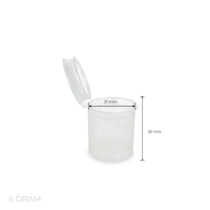 6 Dram Pop Top Vial - Clear - (600 Count)-Pop Top Vials