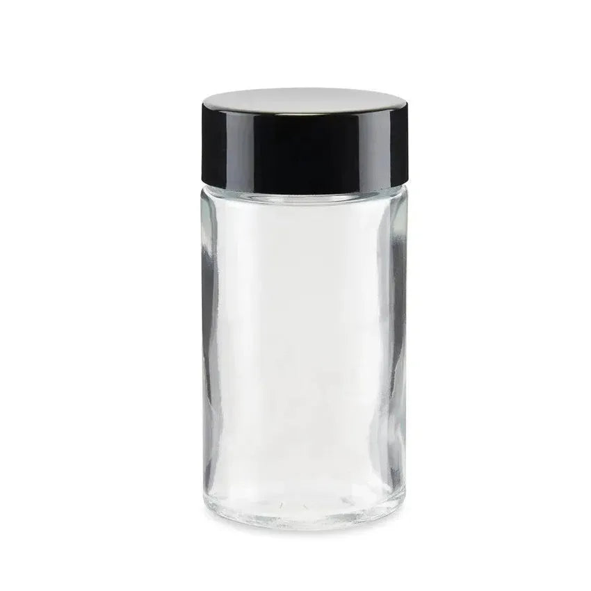 84mm Clear Glass Blunt Tube w/ Plastic Child Proof With Labels & Application-Joint Tubes & Blunt Tubes