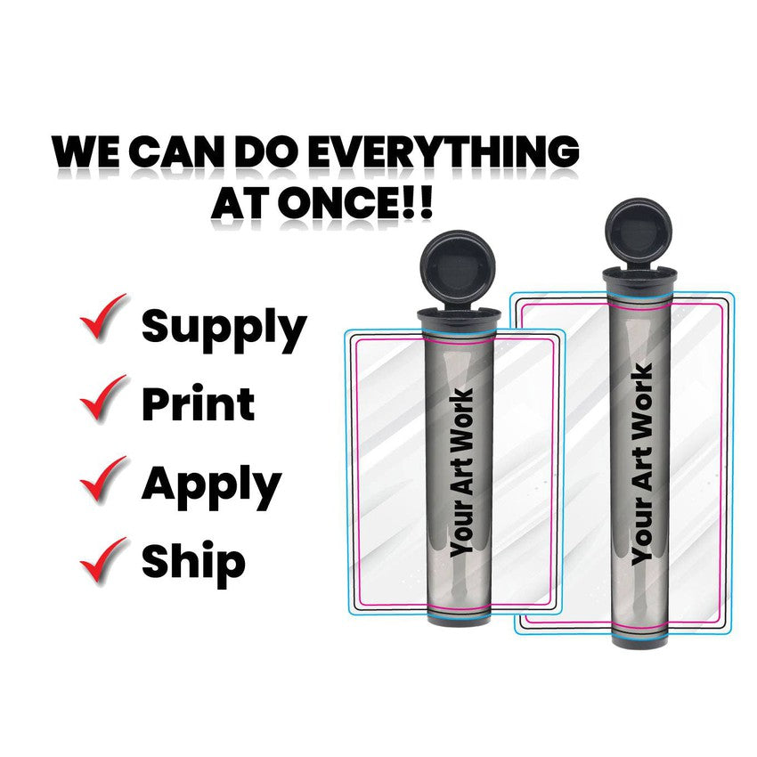 90mm or 116mm Joint Tubes with Label Application – Pre-Roll Packaging-Custom Print Stickers