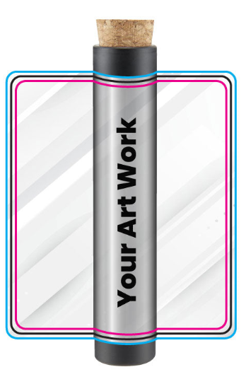 116mm Glass Tube w/ Cork , Printed Sticker, and Application of Sticker Clear or Matte Black