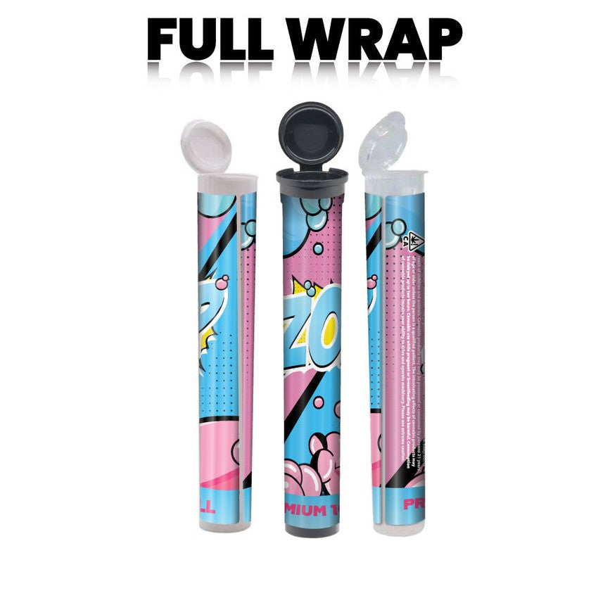 California Pre-Designed 116mm Black Blunt Tube, with Sticker Applied!-Custom Print Stickers