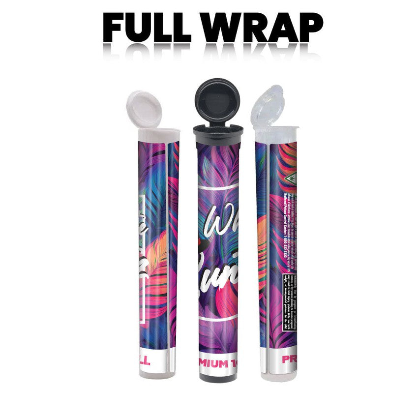 California Pre-Designed 116mm Black Blunt Tube, with Sticker Applied!-Custom Print Stickers