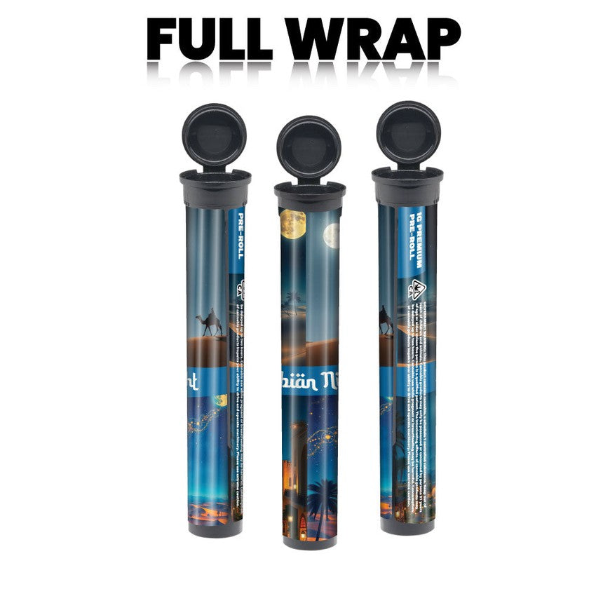 California Pre-Designed 116mm Black Blunt Tube, with Sticker Applied!-Custom Print Stickers