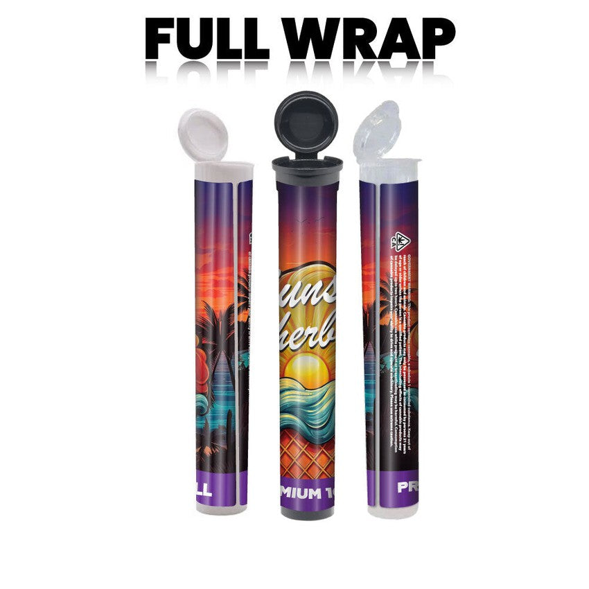 California Pre-Designed 116mm Black Blunt Tube, with Sticker Applied!-Custom Print Stickers