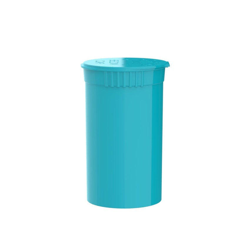 Intertech 19 Dram Pop Top Vial - 1/8 Oz - Aqua - (14,976 Count Per Pallet)-Pop Top Vials