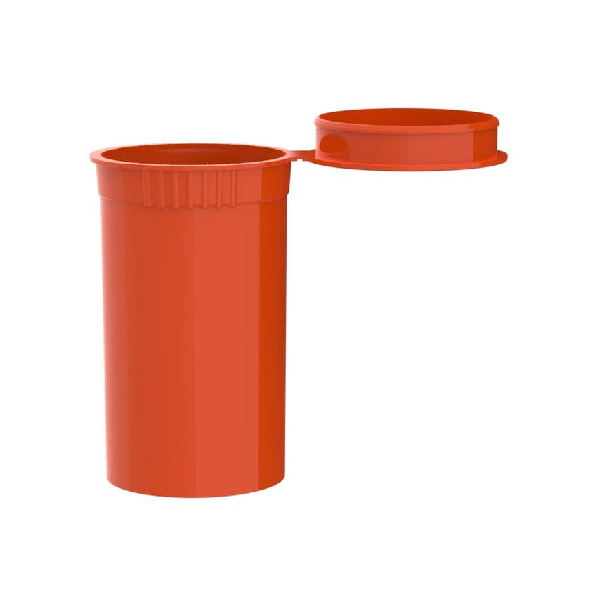 Intertech 19 Dram Pop Top Vial - 1/8 Oz - Orange - (14,976 Count Per Pallet)-Pop Top Vials