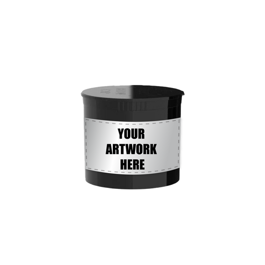 Intertech 90 Dram Pop Top Vial - Opaque Black Containers With Labels & Application-Pop Top Vials