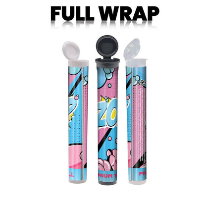 Michigan Pre-Designed 116mm Black Blunt Tube, with Sticker Applied!-Custom Print Stickers