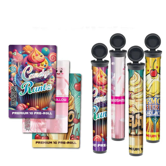 Michigan Pre-Designed 116mm Black Blunt Tube, with Sticker Applied!-Custom Print Stickers