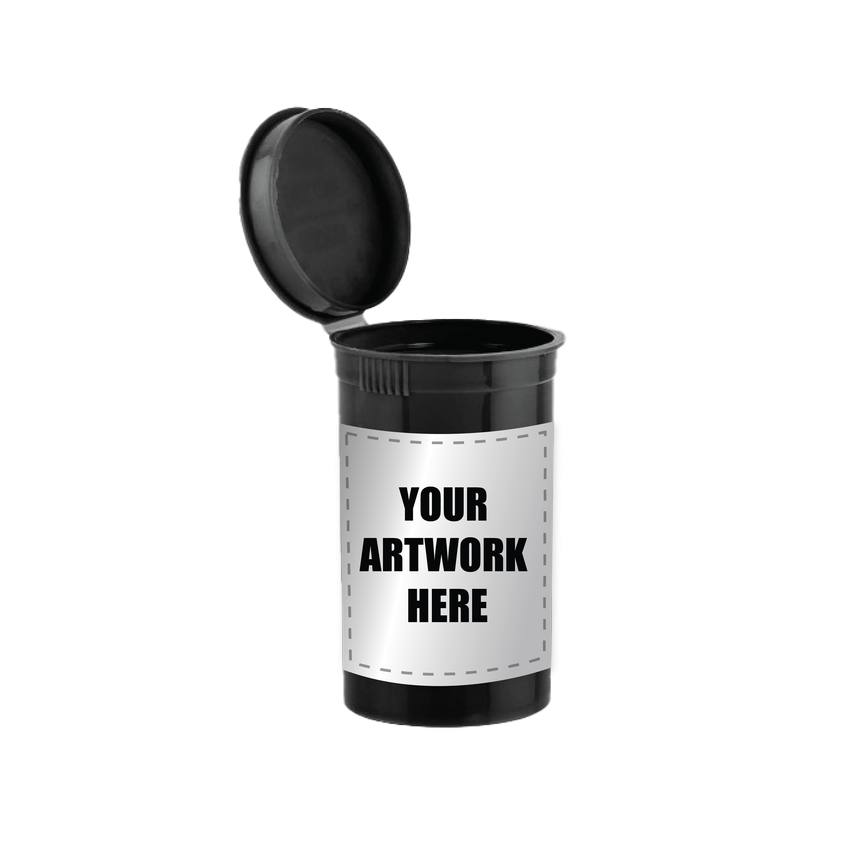 MJ 19 Dram Pop Top Vial - 1/8 Oz - Child Resistant - Vial With Labels & Application-Pop Top Vials