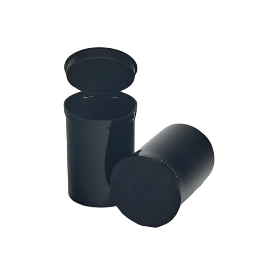 MJ 30 Dram Pop Top Vial - 1/4 Oz - Child Resistant - Black - Opaque (150 Count)-Pop Top Vials