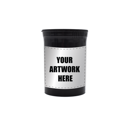 MJ 30 Dram Pop Top Vial - 1/4 Oz - Child Resistant - Black, White or Clear Vials With Labels & Application-Pop Top Vials