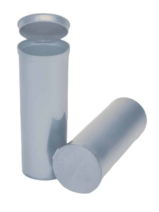 MJ 60 Dram Pop Top Vial - 1/2 Oz - Child Resistant - Silver - Opaque (75 Count)-Pop Top Vials