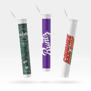 custom labeled white pre roll poptops